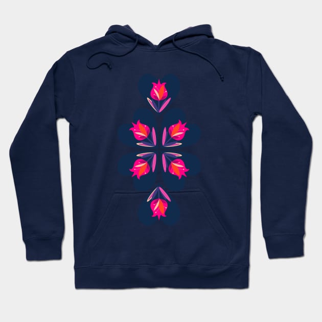 Red Tulip Heart Hoodie by nocturne-design